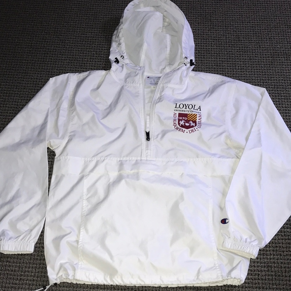 Loyola University Chicago White Nylon Hooded Pullover